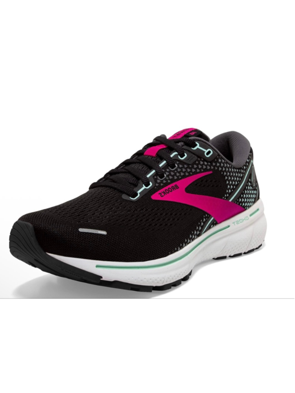 Women's Brooks Ghost 14 Black Pink Athletic Shoes Size 10